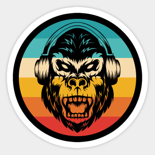 Monkey Music Retro Sticker